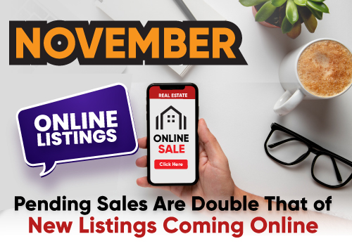 November Pending Sales are Double That of New Listings Coming Online!